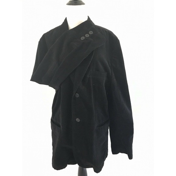 PositanoMens Size XL Black Corduroy Sport Jacket Two Button Blazer Collar